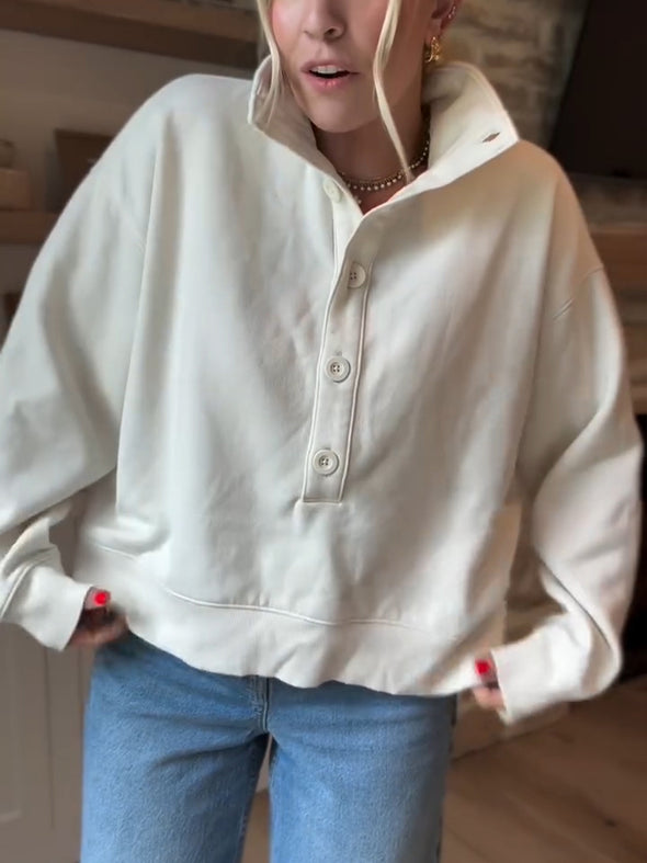 Women Lapel Solid Color Casual Top