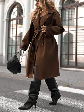 Womens Lapel Temperament Casual Coat