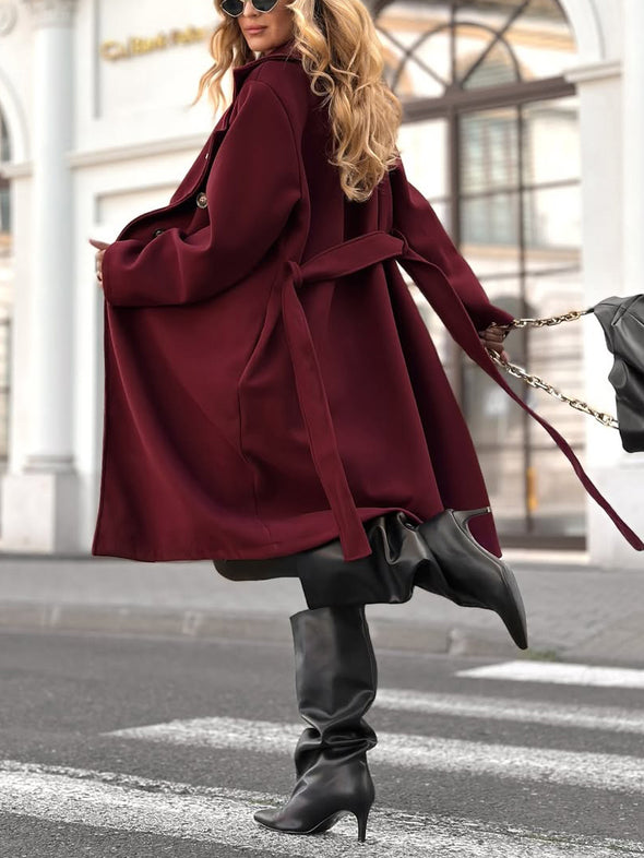 Womens Lapel Temperament Casual Coat