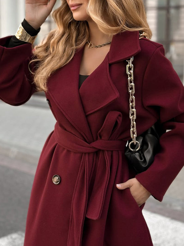 Womens Lapel Temperament Casual Coat