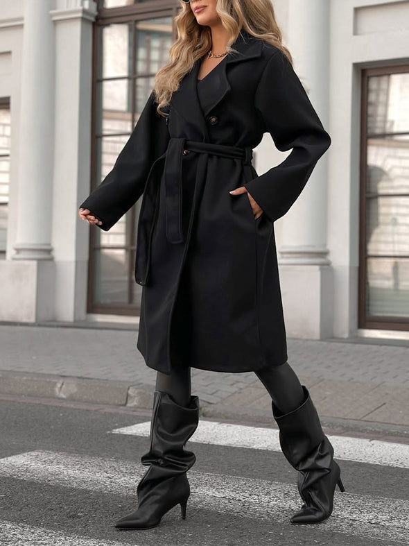 Womens Lapel Temperament Casual Coat