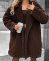 Womens Lapel Plush Casual Coat