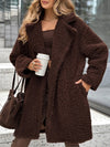 Womens Lapel Plush Casual Coat