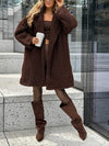 Womens Lapel Plush Casual Coat