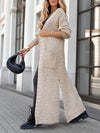 Womens Knitted Solid Color Casual Cardigan