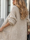 Womens Knitted Solid Color Casual Cardigan