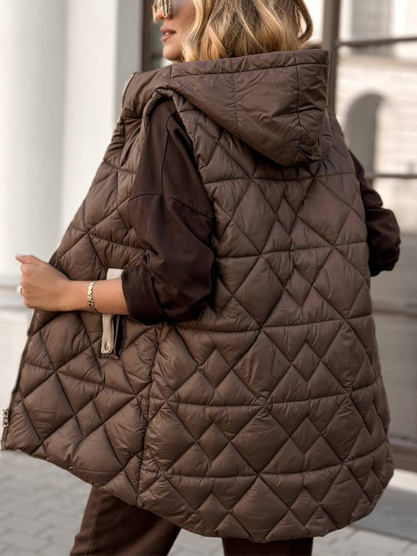 Womens Round Neck Hooded Casual Vest