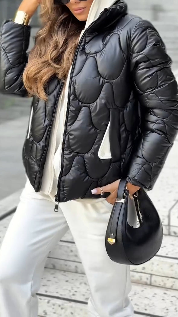 Women Hooded Zipper Casual Coat