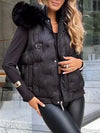Womens Fur Collar Casual Vest