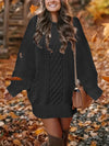 Women Round Neck Hip-pack Versatile Knitted Casual Dress