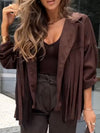 Womens Lapel Spliced Tassel Casual Jacket