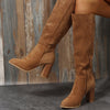 Womens High-tube Suede Fashion Boots Denim Style Boots
