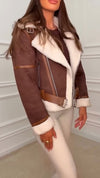 Women Lapel Plush Temperament Casual Jacket