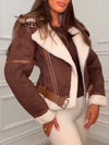 Women Lapel Plush Temperament Casual Jacket