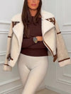 Women Lapel Plush Temperament Casual Jacket