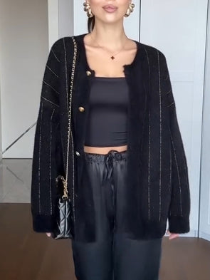 Womens Breasted Knitted Casual Cardigan