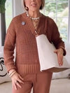 Women Round Neck Hollow Spliced casual Top