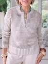 Women Round Neck Hollow Spliced casual Top