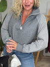 Women Lapel Spliced semi-zipper Casual Top