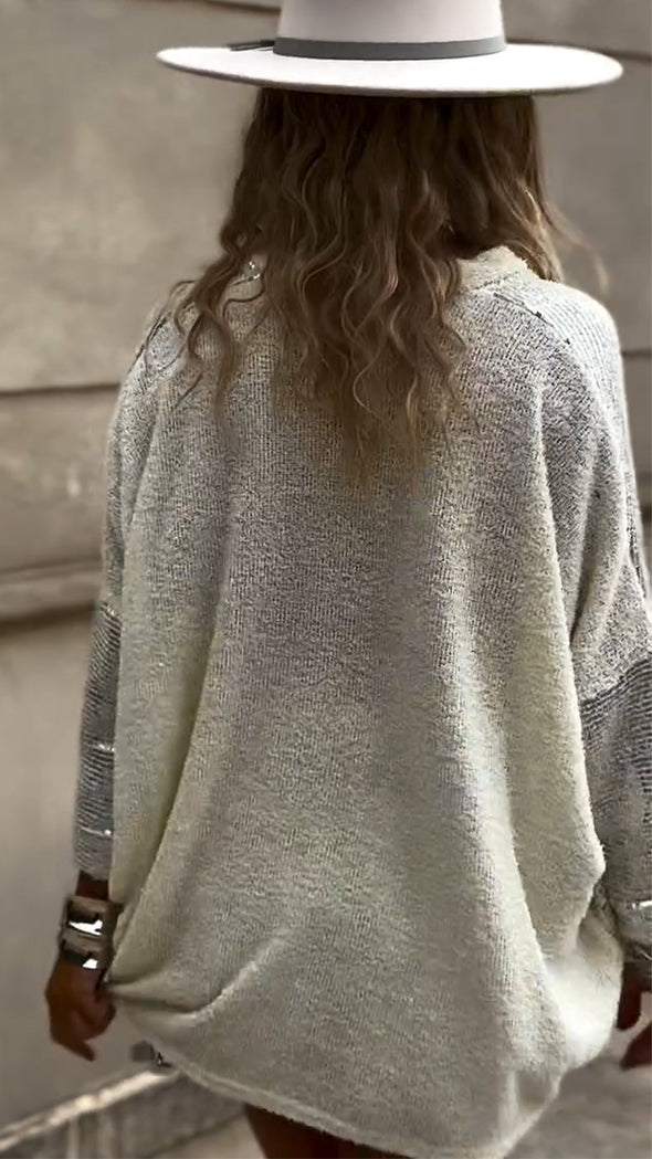 Womens Breasted Spliced casual Cardigan