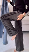 Womens Washed Vertical Pattern Casual Sweatpant Jeans