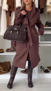 Women Lapel Straps and Temperament Casual Windbreaker Jacket