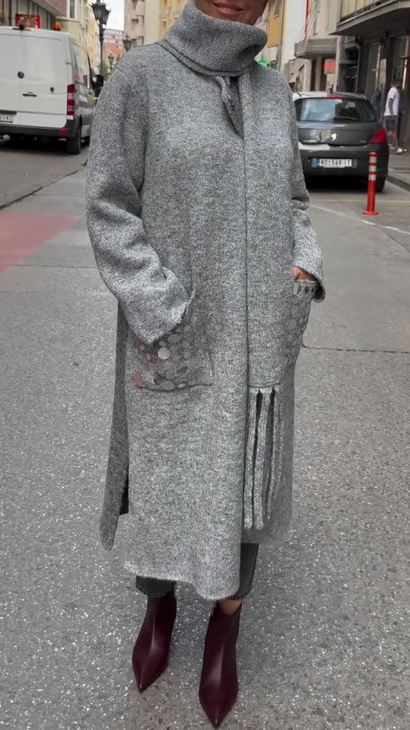 Women Lapel Splicing Temperament Casual Coat