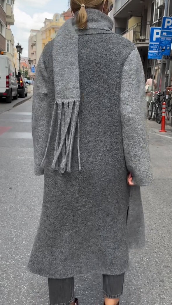 Women Lapel Splicing Temperament Casual Coat