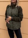 Women Stand-up Collar Diamond Spliced string Pattern Sweater Casual Coat