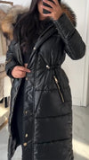 Women Fur Collar Splicing Waist-hugging Temperament Casual Coat