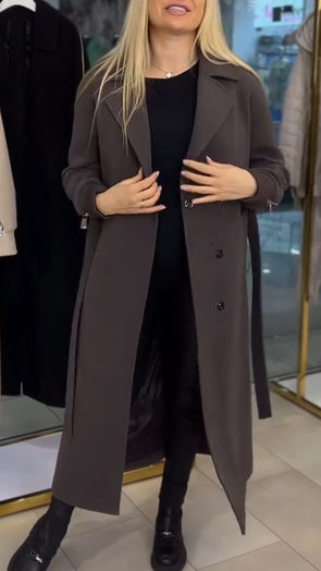 Women Lapel Sleeve Zipper Design Temperament Casual Windbreaker Jacket