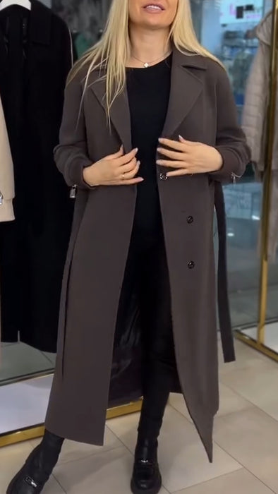 Women Lapel Sleeve Zipper Design Temperament Casual Windbreaker Jacket