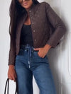 Women Round Neck Breasted Jacket + Jeans Casual Suit