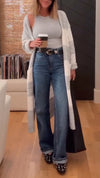 Women Contrasting Color Knitted Casual Cardigan