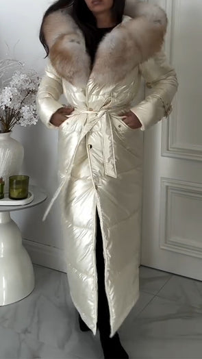 Women Fur Collar Splicing Temperament Casual Coat