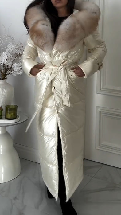 Women Fur Collar Splicing Temperament Casual Coat