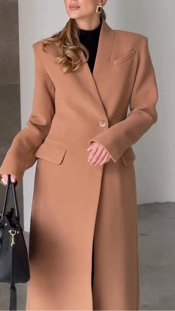 Women Solid Color Temperament Casual Coat
