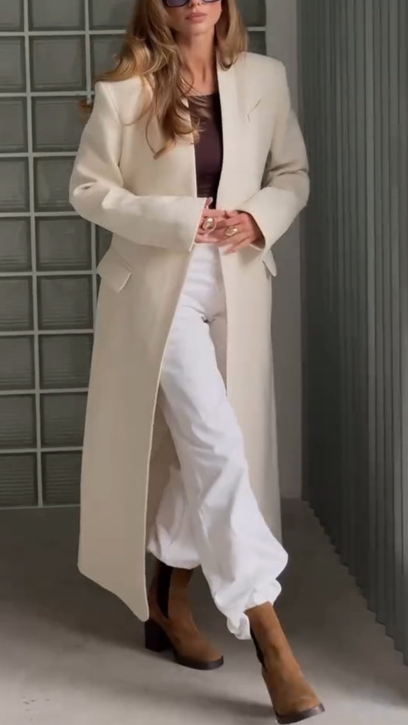 Women Solid Color Temperament Casual Coat