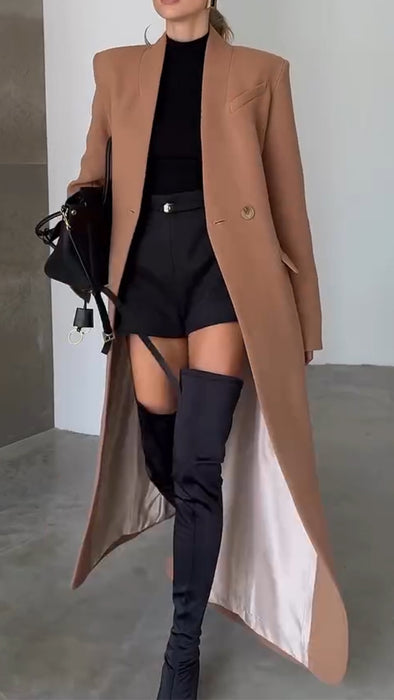 Women Solid Color Temperament Casual Coat