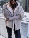 Women Spliced plush Casual Coat