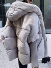 Women Spliced plush Casual Coat