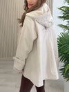 Women Lapel Hooded Patchwork Printed Casual Jacket