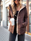 Women Hooded Patchwork Casual Coat