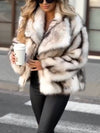 Womens Lapel Plush Casual Coat
