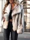 Womens Lapel Plush Casual Coat