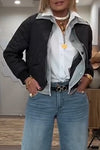Women Lapel Patchwork Denim Two-piece Casual Jacket