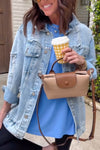 Women Lapel Stitching Washed Casual Denim Jacket