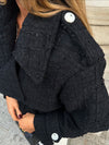 Classic Oversized Lapel Belted Tweed Short Jacket