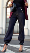 Women Side-breasted Casual Jeans