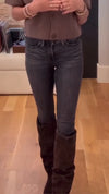 Women Round-neck Button-down Knitted Top + Jeans Casual Suit